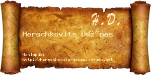 Herschkovits Dénes névjegykártya